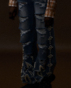 ONYX ACID BLACK RHINESTONE DENIM